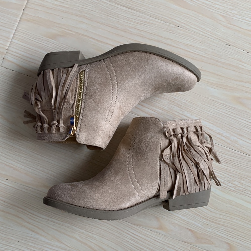 FABKIDS Fringed Side Zip Bootie
